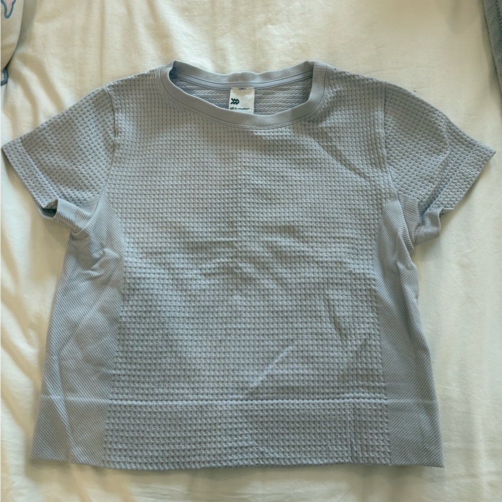 all in motion Light Blue Waffle-Knit Short Sleeve Athletic Tee